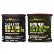 Castle Kitchen Sugar Free Hot Chocolate Mix Variety 2 Pack (8 oz ea) - Dark and Mint - Vegan, Dairy Free, Plant Based - Keto \u0026 Diabetic - Sweetened with Monkfruit - Mix Milk Substitute - Pack of 2